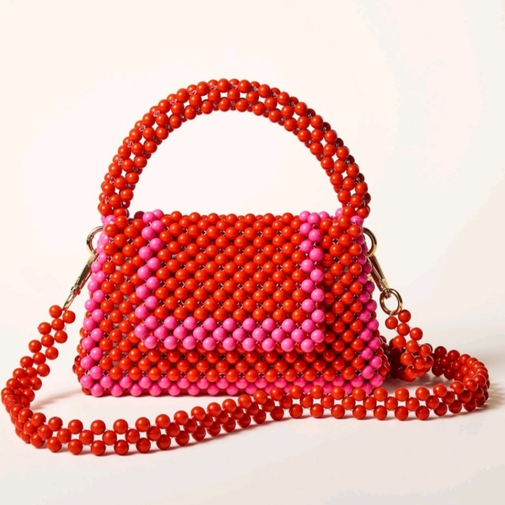 NEW Kate Spade x Target Red and Pink Mini Beaded Bag